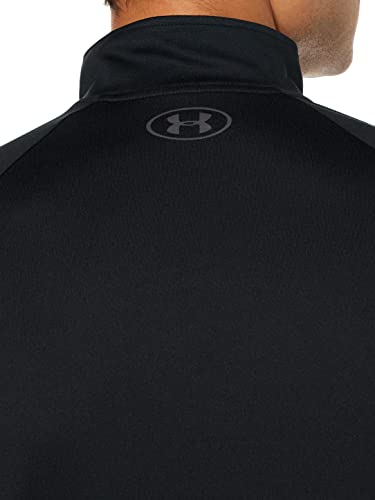 Under Armour Men's Tech 2.0 1/2 Zip-Up Long Sleeve T-Shirt , Black (001)/Charcoal , Large