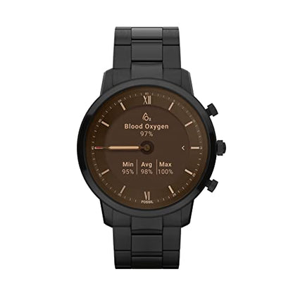 Fossil Men's Neutra Gen 6 Hybrid 44mm Stainless Steel Smart Watch, Color: Black (Model: FTW7071)