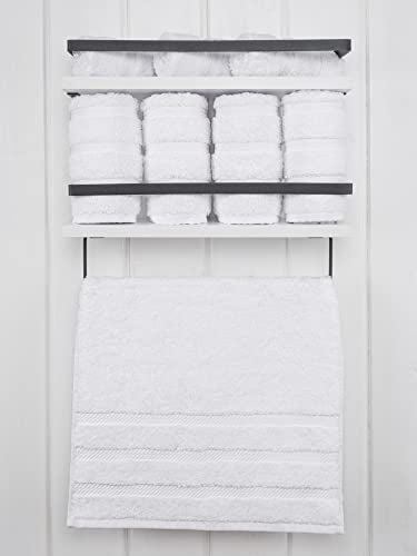 American Soft Linen Hand Towels, Set of 4, 100% Turkish Cotton Hand Towels for Bathroom, Kitchen, White