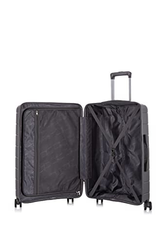 Rockland Vienna Hardside Luggage with Spinner Wheels, Grey, 3-Piece Set (20/24/28)
