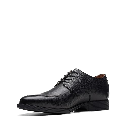 Clarks Men's Whiddon Apron Oxford, Black Tumbled Leather, 15