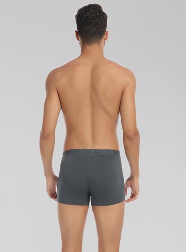 COLORFULLEAF Men's Bamboo Underwear Ultra Soft Comfy Breathable Bamboo Rayon Trunks in 4 Pack(4Dark Grey,Medium)