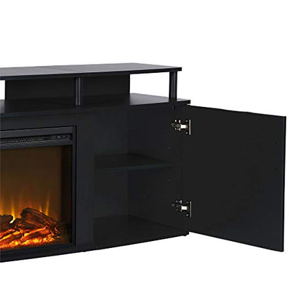 Ameriwood Home Carson Electric Fireplace TV Console for TVs up to 70", Black