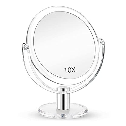 Fabuday Magnifying Makeup Mirror Double Sided, 1X 10X Magnification Mirror, Table Top Vanity Mirror, Transparent