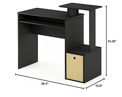 Furinno Econ Multipurpose Home Office Computer Writing Desk, Black/Brown