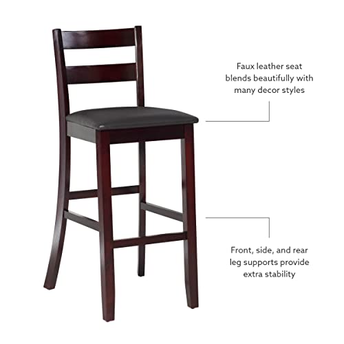 Linon Merlot Soho Armless Barstool Triena Stool, Bar Height