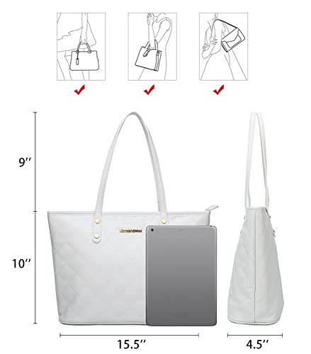 Montana West Quilted Handbag for Women Tote Purse Shoulder Bag Large Fashion Hobo Purse MWC-084BWT