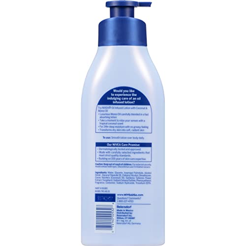 NIVEA Oil Infused Body Lotion, Coconut and Monoi Oil, Body Lotion for Dry Skin, 16.9 Fl Oz Pump Bottle