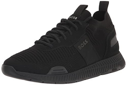 BOSS mens Mesh Mix Running Sneaker, Black Oil, 10 US