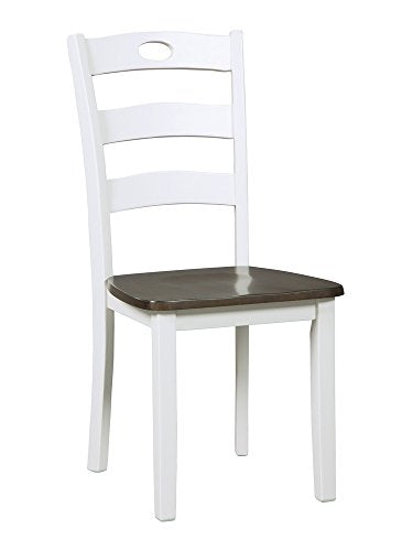 Signature Design by Ashley Woodanville 18" Cottage Ladderback Dining Chair, 2 Count, Cream & Brown