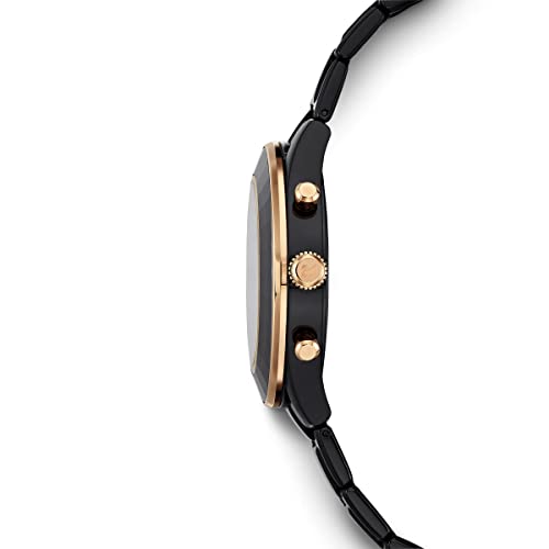 SWAROVSKI Unisex-Adult's Octea Lux Sport Stainless Steel Swiss Quartz Watch with Metal Strap, Black, Swiss Made