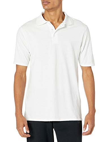 Hanes mens Short Sleeve X-temp Performance Polo fashion t shirts, White, Medium US