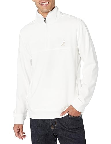Nautica Men's Quarter-Zip Sweatshirt, Sail White