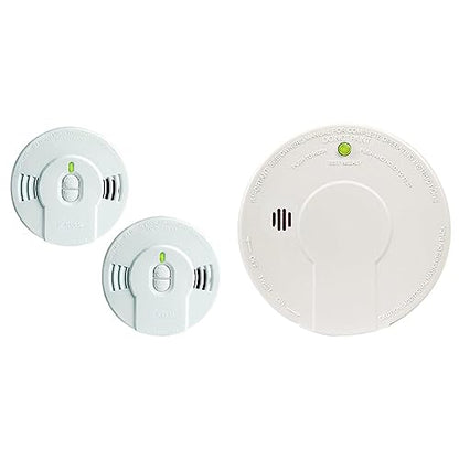Kidde Smoke Detector, 10-Year Battery, LED Indicators, Replacement Alert, Test-Reset Button, 2 Pack & Smoke Detector, 9V Battery Operated Smoke Alarm, Test-Reset Button, Battery Included