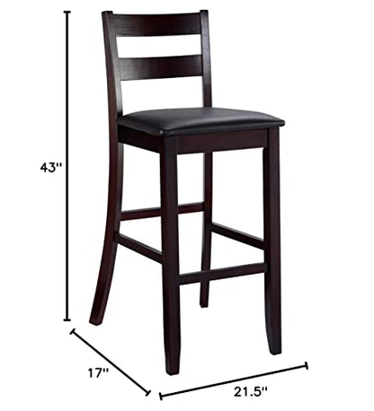 Linon Merlot Soho Armless Barstool Triena Stool, Bar Height