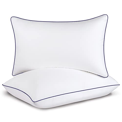 Opposy Bed Pillows for Sleeping-2 Pack Queen Size Set of 2 Cooling Pillow for Side Back and Stomach Sleepers, Down Alternative Filling Luxury Soft Quality with Premium Plush (White)