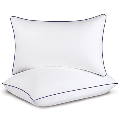 Opposy Bed Pillows for Sleeping-2 Pack Queen Size Set of 2 Cooling Pillow for Side Back and Stomach Sleepers, Down Alternative Filling Luxury Soft Quality with Premium Plush (White)