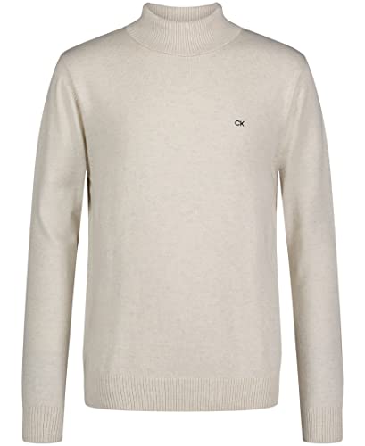 Calvin Klein Boys' Pullover Turtleneck Sweater, Logo Detailing, Ribbed Neckline & Cuffs, Ivory, 7