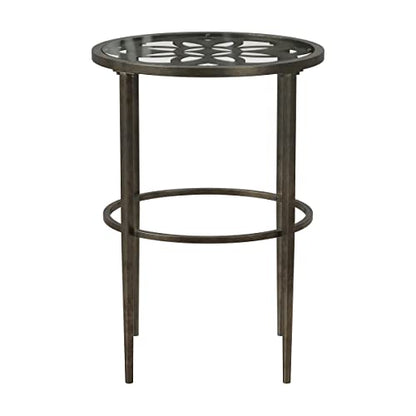 Hillsdale Marsala End Table, 17.25", Gray Finish with Rubbed Brown Accents
