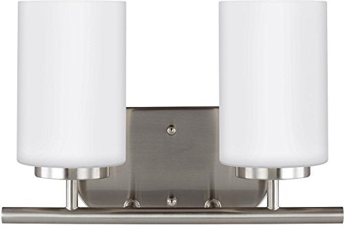 Generation Lighting 41161EN3-962 Oslo Two - Light Wall/Bath Vanity Style Fixture, Brushed Nickel