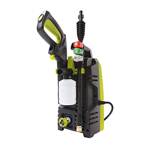 Sun Joe SPX1050 Electric Pressure Washer, W/ 3-Quick Connect Tips & 11.8 fl oz Foam Cannon, 10.5-Amp