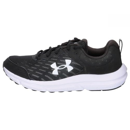 Under Armour Men's Charged Assert 10 Running Shoe, (001) Black/Black/White, 10.5