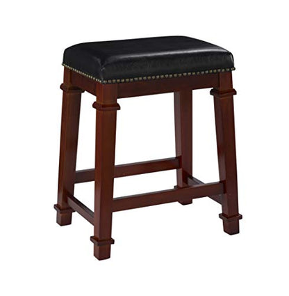 Linon Kennedy Backless PU Counter Stool, Black