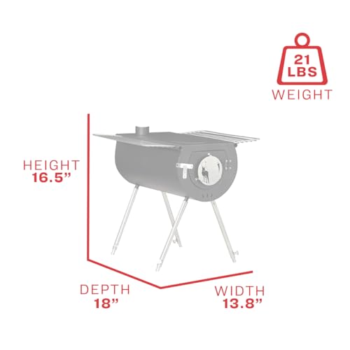 US Stove CCS18 Caribou Outfitter Portable Camp Stove - 18 Inch, Black, Medium