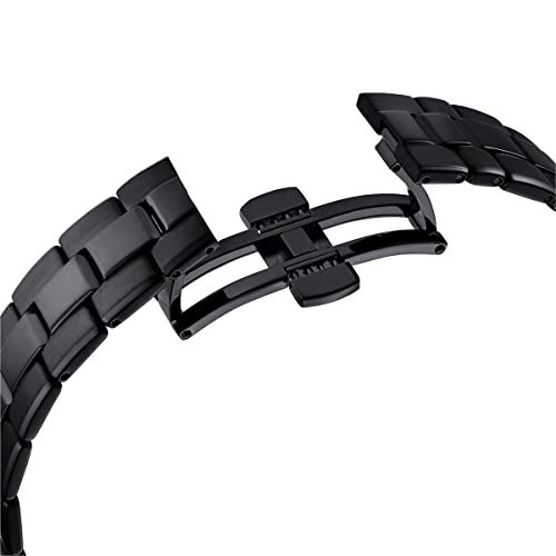 SWAROVSKI Unisex-Adult's Octea Lux Sport Stainless Steel Swiss Quartz Watch with Metal Strap, Black, Swiss Made