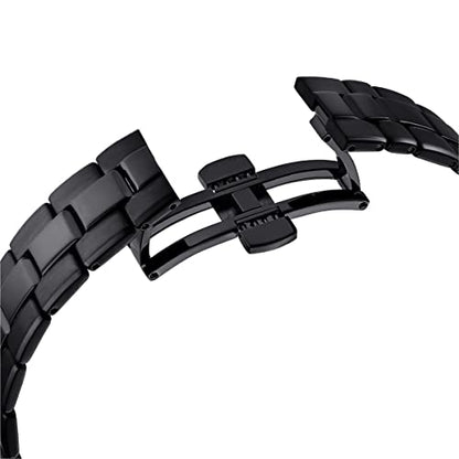 SWAROVSKI Unisex-Adult's Octea Lux Sport Stainless Steel Swiss Quartz Watch with Metal Strap, Black, Swiss Made
