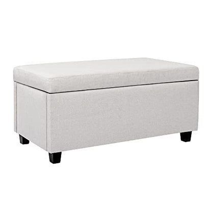Homestripe Upholstered Storage Ottoman and Entryway Bench for Living Room, Set of 1,White