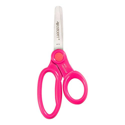 Westcott 14871 Right- and Left-Handed Scissors, Kids' Scissors, Ages 4-8, 5-Inch Blunt Tip, Assorted, 12 Pack
