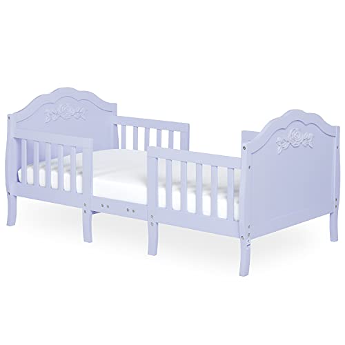 SweetPea Baby Rose 3-in-1 Convertible Toddler Bed in Lavender, Greenguard Gold Certified, JPMA Certified, Safety Rails, Made of Sustainable New Zealand Pinewood