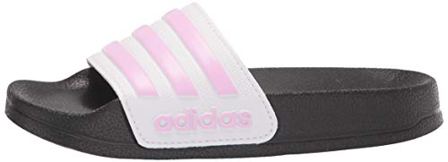 adidas Adilette Shower Slides Sandal, Cream White/Clear Lilac/White, 11 US Unisex Little Kid