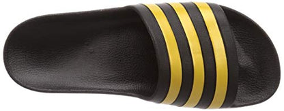 adidas Unisex Adilette Aqua Slides Sandal, Core Black Gold Metallic Core Black, 4 US Men