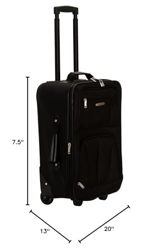Rockland Fashion Softside Upright Luggage Set, Expandable, Black, 2-Piece (14/19)