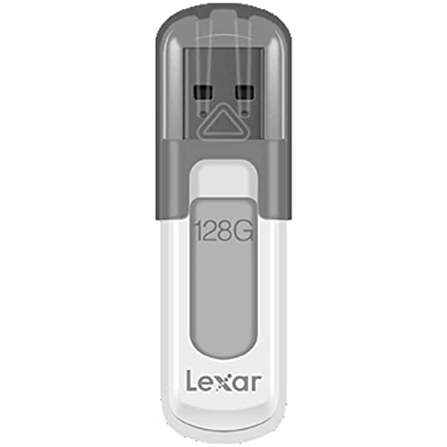 Lexar JumpDrive V100 128GB USB 3.0 Flash Drive for Storage Expansion and Backup, Gray (LJDV100-128ABNL)