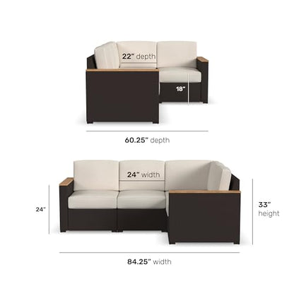 Homestyles 6800-40 4-Seat Sectional, Beige/Brown