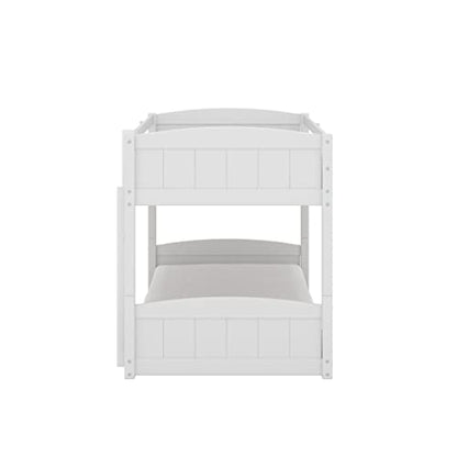 Hillsdale Alexis Contemporary Wood Arch Twin Over Twin Floor Bunk Bed with Slats, White