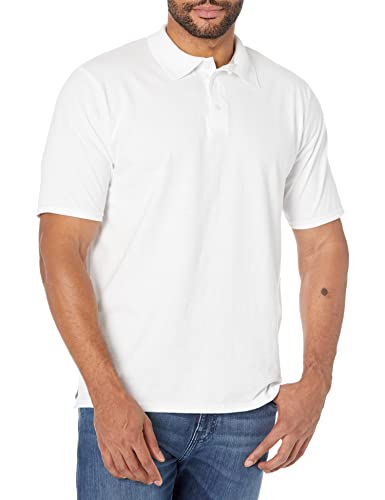 Hanes mens Short Sleeve X-temp Performance Polo fashion t shirts, White, Medium US