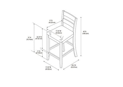 Linon Merlot Soho Armless Barstool Triena Stool, Bar Height