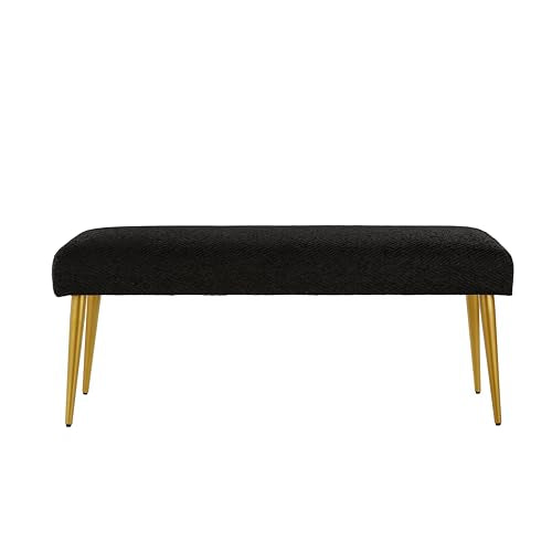 Ball & Cast Upholstered Bench, 44"W, Black