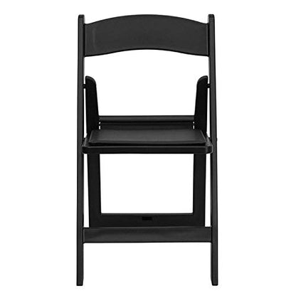 Flash Furniture Hercules Series Folding Chair - Black Resin - 4 Pack 1000LB Weight Capacity Comfortable Event Chair - Light Weight Folding Chair