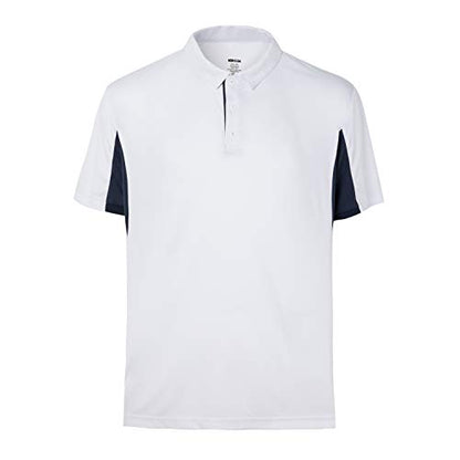 Corna White Cool Dry Sweat Wicking Athletic White Golf Polo T Shirts for Men White-M
