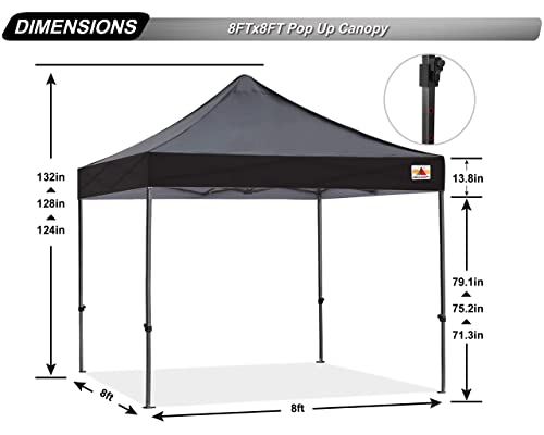 ABCCANOPY Patio Pop Up Canopy Tent 8x16.4 Commercial-Series (Black)