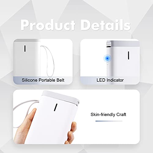 YuLinca Label Maker D11 with Tape, Wireless Bluetooth Portable Sticker Labels Printer 10-15mm Label Width Compatible with iOS & Android for Home & Office (Grey-White)