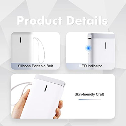 YuLinca Label Maker D11 with Tape, Wireless Bluetooth Portable Sticker Labels Printer 10-15mm Label Width Compatible with iOS & Android for Home & Office (Grey-White)