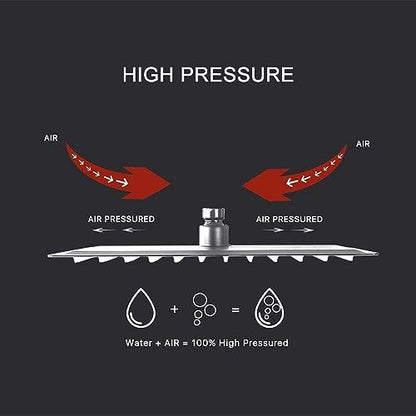 Heable ‎Polished Chrome Shower System Bathroom 12 Inch Rain Shower Head Ceiling Mount with Handheld Luxury High Pressure Shower Combo Set Shower Faucet Rough-in Valve Body and Trim Included