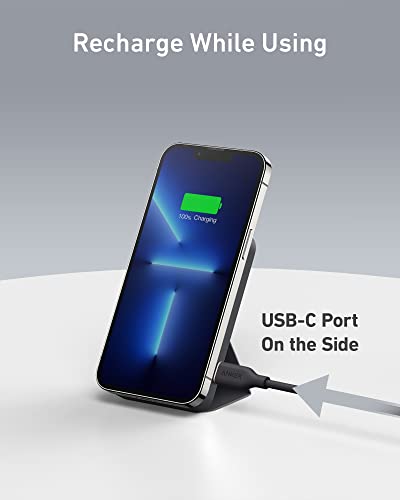 Anker Magnetic Battery, 5,000mAh Foldable Magnetic Wireless Portable Charger with Stand and USB-C (On The Side), Only for iPhone 15/15 Plus/15 Pro/15 Pro Max, iPhone14/13 Serie