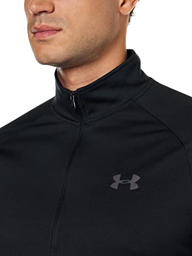 Under Armour Men's Tech 2.0 1/2 Zip-Up Long Sleeve T-Shirt , Black (001)/Charcoal , Large